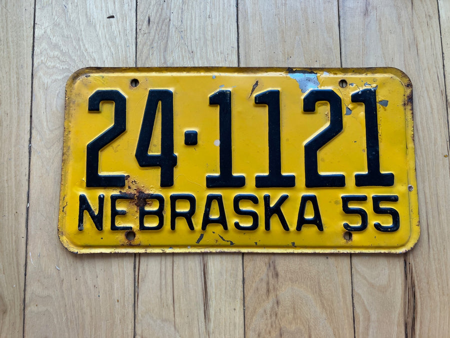 1955 Nebraska License Plate