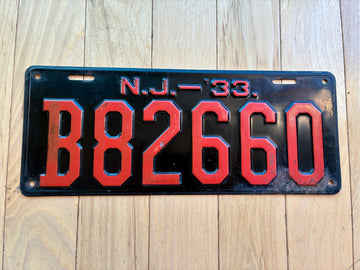 1933 New Jersey License Plate