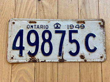 1949 Ontario License Plate