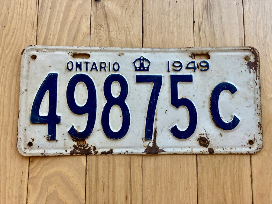 1949 Ontario License Plate
