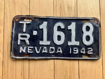 1942 Nevada Poorly Repainted License Plate
