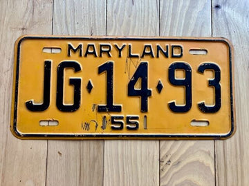 1955 Maryland License Plate