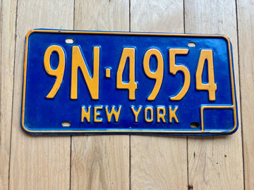 1960s New York License Plate