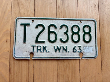 1963 Washington State Truck License Plate - Check With DOL FOR YOM
