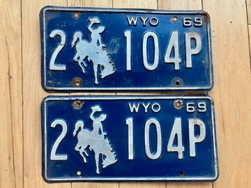 Pair of 1969 Wyoming License Plates
