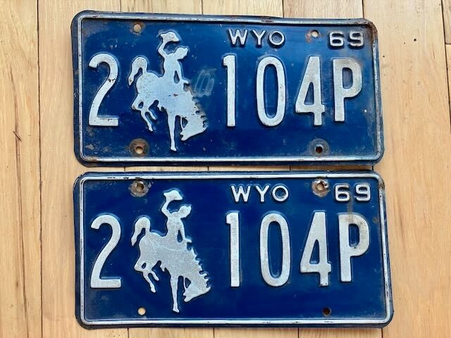 Pair of 1969 Wyoming License Plates