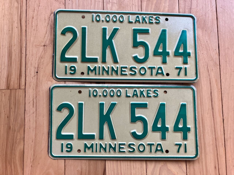 Pair of 1971 Minnesota License Plates