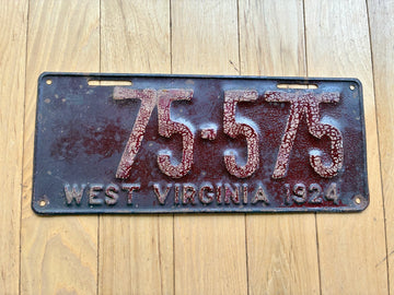 1924 West Virginia License Plate