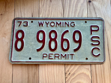 1973 Wyoming Permit License Plate