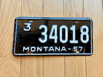 1957 Montana Prison Made License Plate