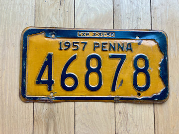 1957 Pennsylvania License Plate