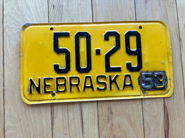 1953 Nebraska License Plate