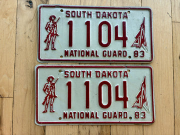 Pair of 1983 South Dakota National Guard License Plates