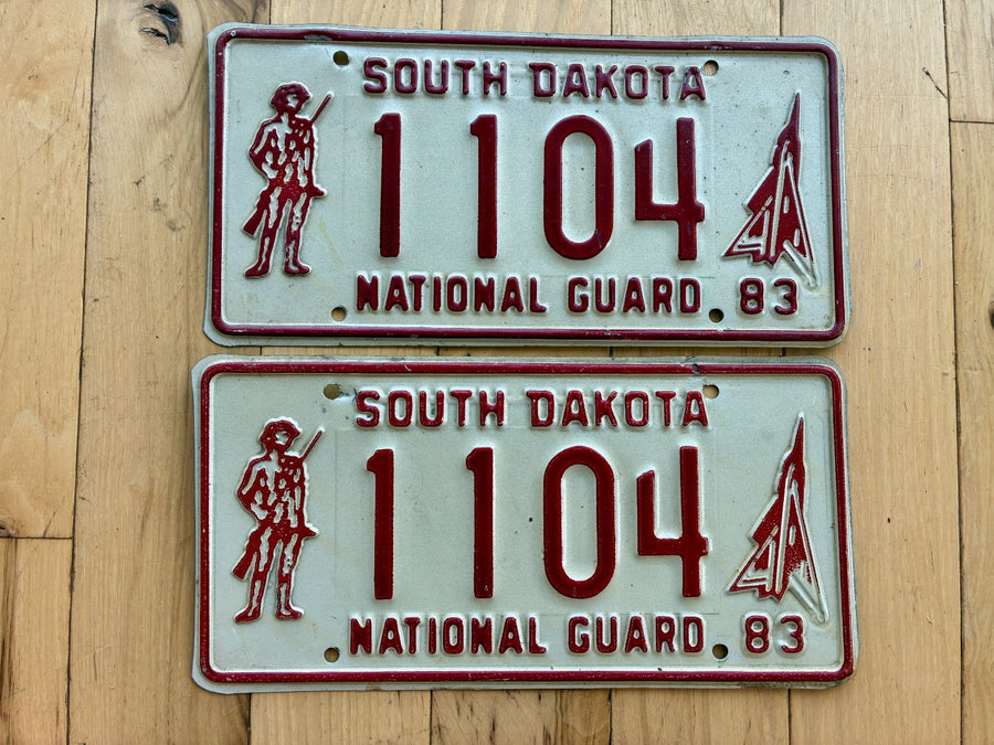 Pair of 1983 South Dakota National Guard License Plates