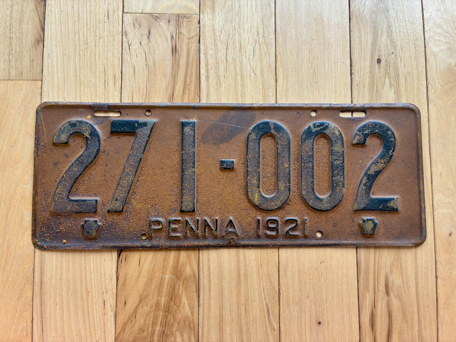 1921 Pennsylvania License Plate
