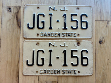Pair of 1960s Base New Jersey License Plates