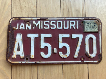 1966 Missouri License Plate