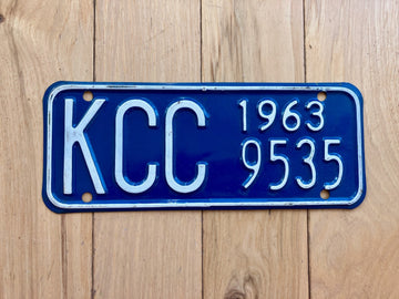 1963 Kansas Corporation Commission License Plate
