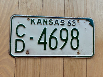 1963 Kansas License Plate
