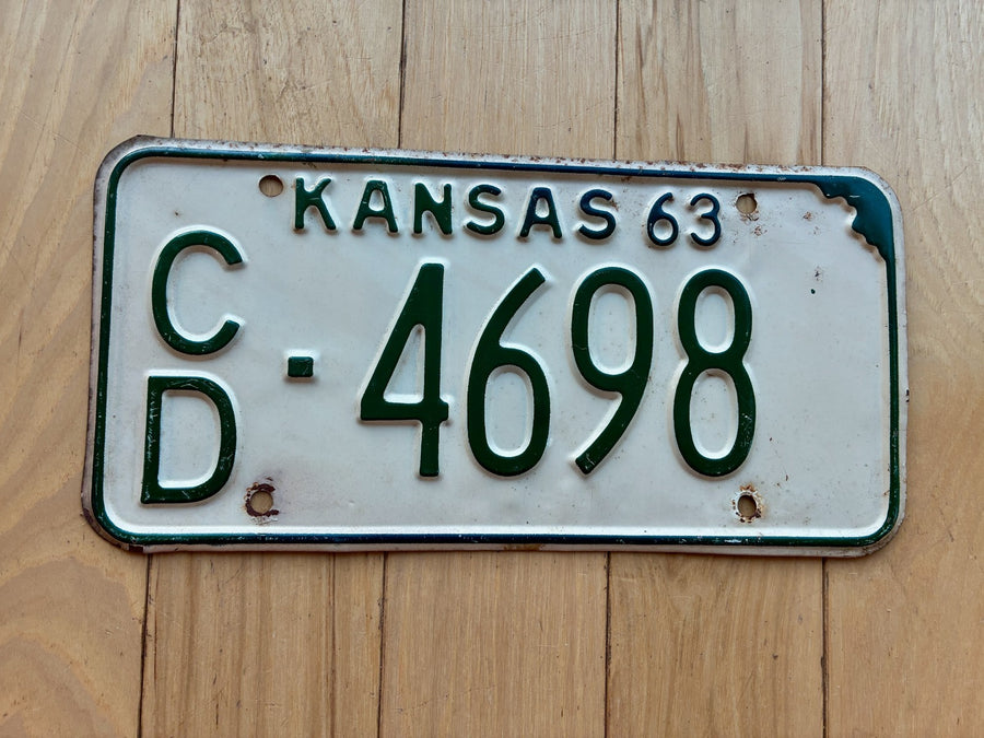 1963 Kansas License Plate