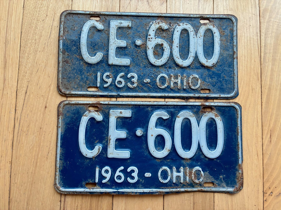 Pair of 1963 Ohio License Plates