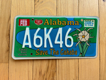 2006 Alabama Save The Cahaba License Plate