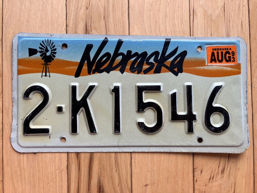 1993 Nebraska License Plate