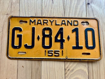 1955 Maryland License Plate