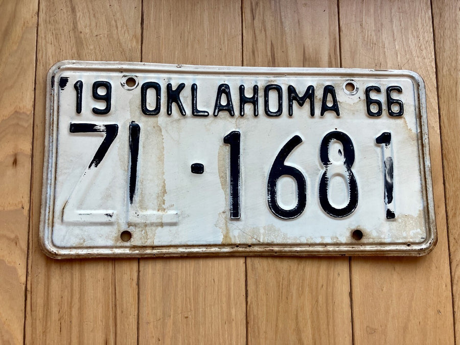 1966 Oklahoma License Plate