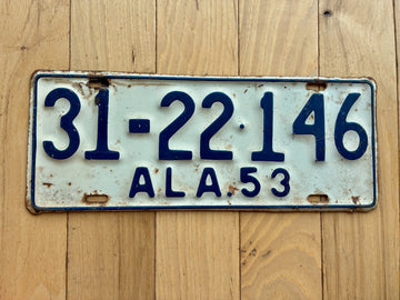 1953 Alabama License Plate