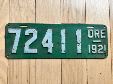 1921 Oregon License Plate