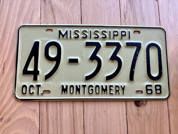 1968 Mississippi Montgomery County License Plate