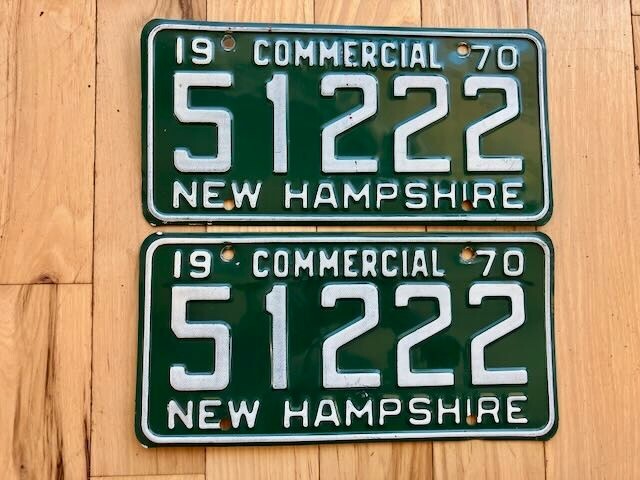 Pair of 1970 New Hampshire License Plates