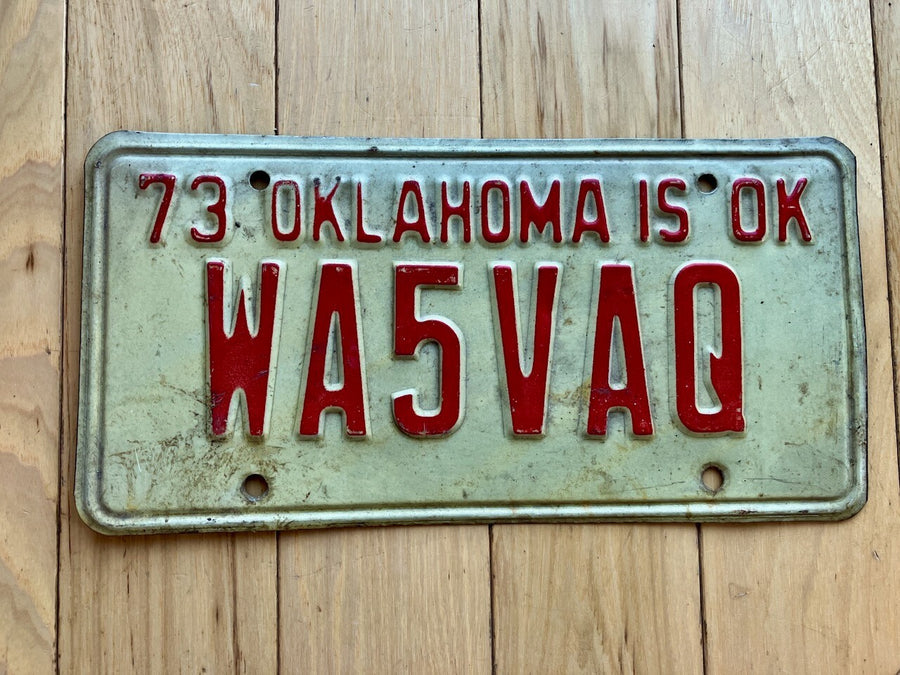 1973 Oklahoma Amateur Radio License Plate