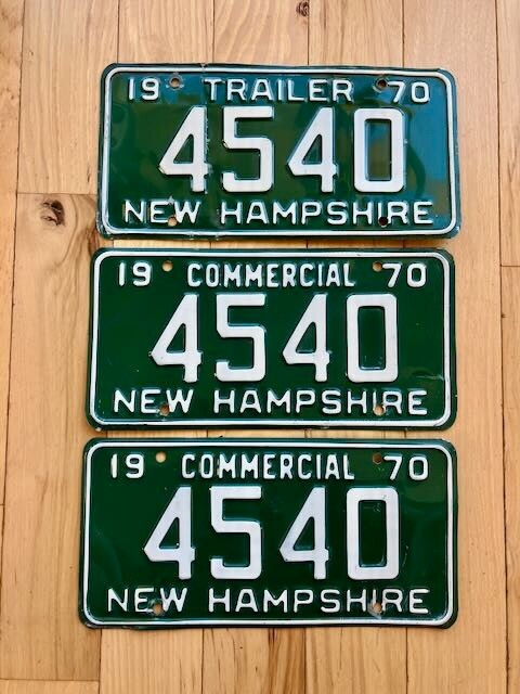 Pair & Same Number Trailer Plate - 1970 New Hampshire License Plates