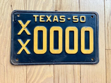 1950 Texas Sample License Plate
