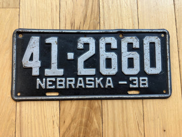 1938 Nebraska License Plate