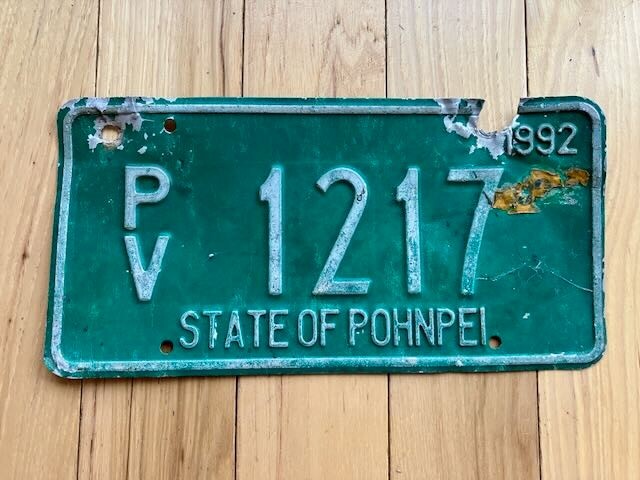 1992 State of Pohnpei License Plate
