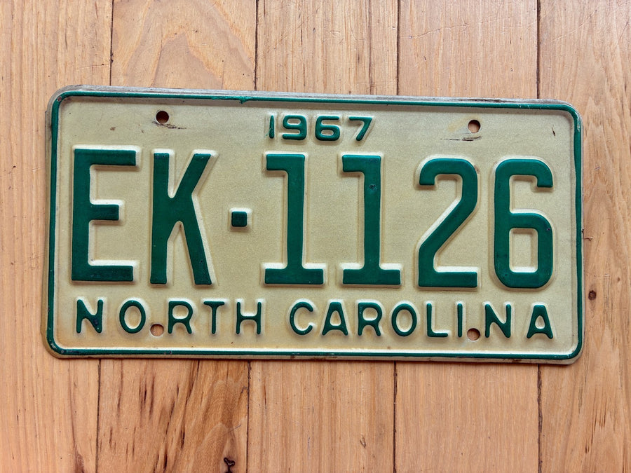 1967 North Carolina License Plate