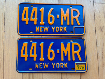 Pair of 1967 New York License Plates
