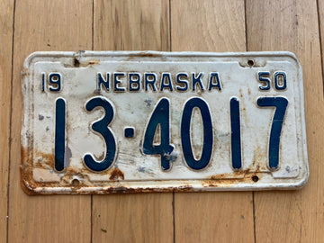 1950 Nebraska License Plate