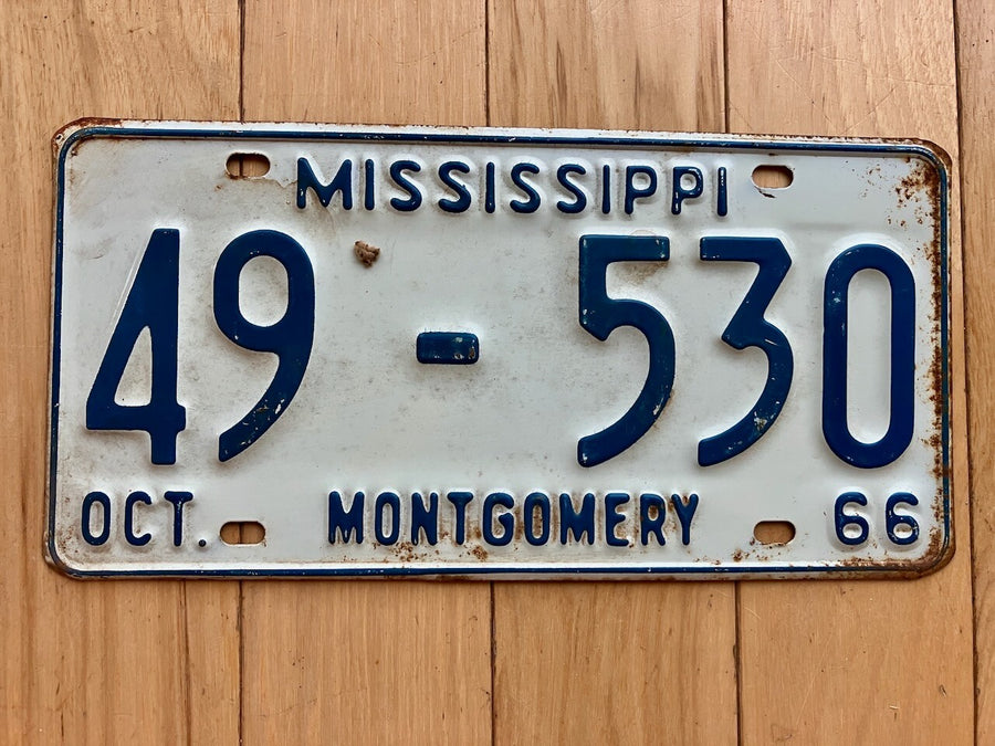 1966 Mississippi Montgomery County License Plate