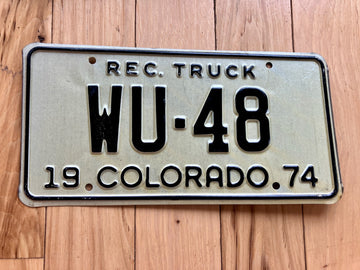 1974 Colorado Recreational Truck License Plate