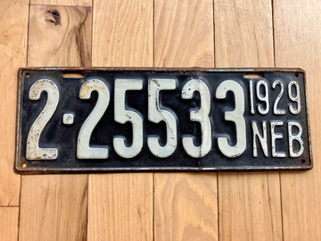 1929 Nebraska License Plate