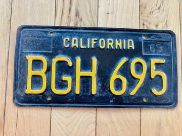 1963 California License Plate