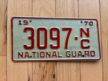 1970 North Carolina National Guard License Plate