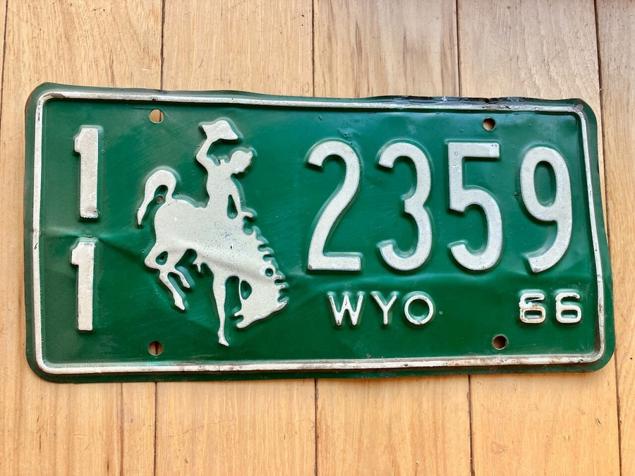 1966 Wyoming License Plate