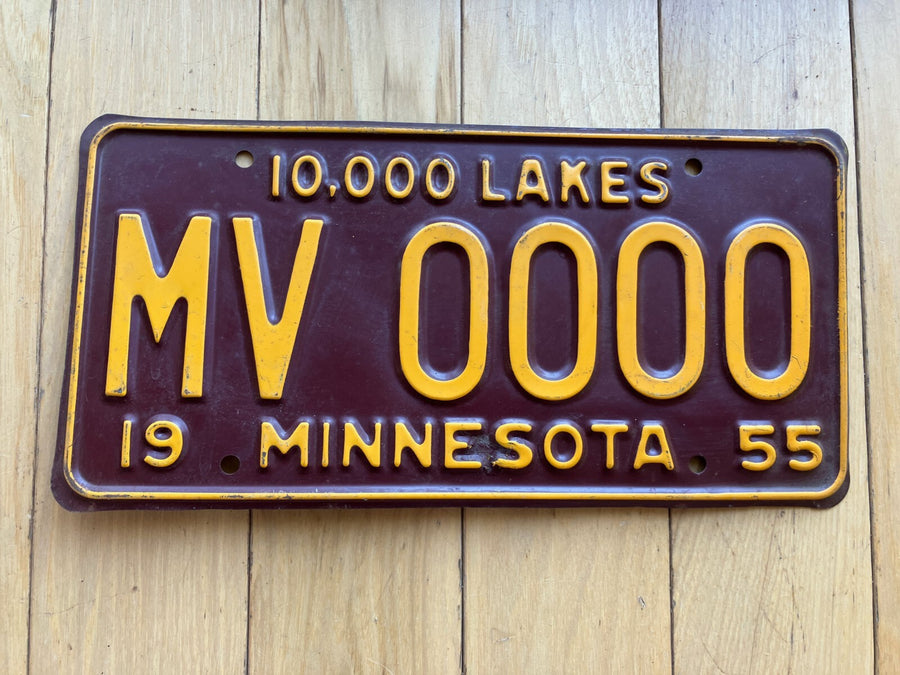 1955 Minnesota Sample License Plate