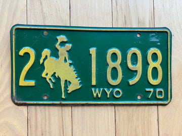 1970 Wyoming License Plate