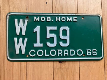 1966 Colorado Mobile Home License Plate